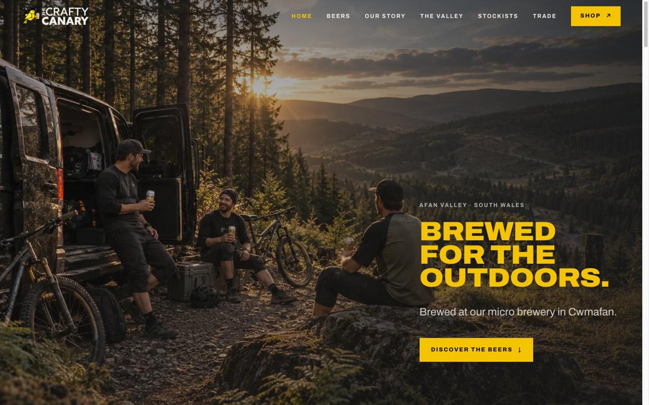 The Crafty Canary Brewery homepage
